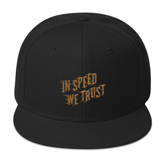 In Speed We Trust Snapback Hat In Black